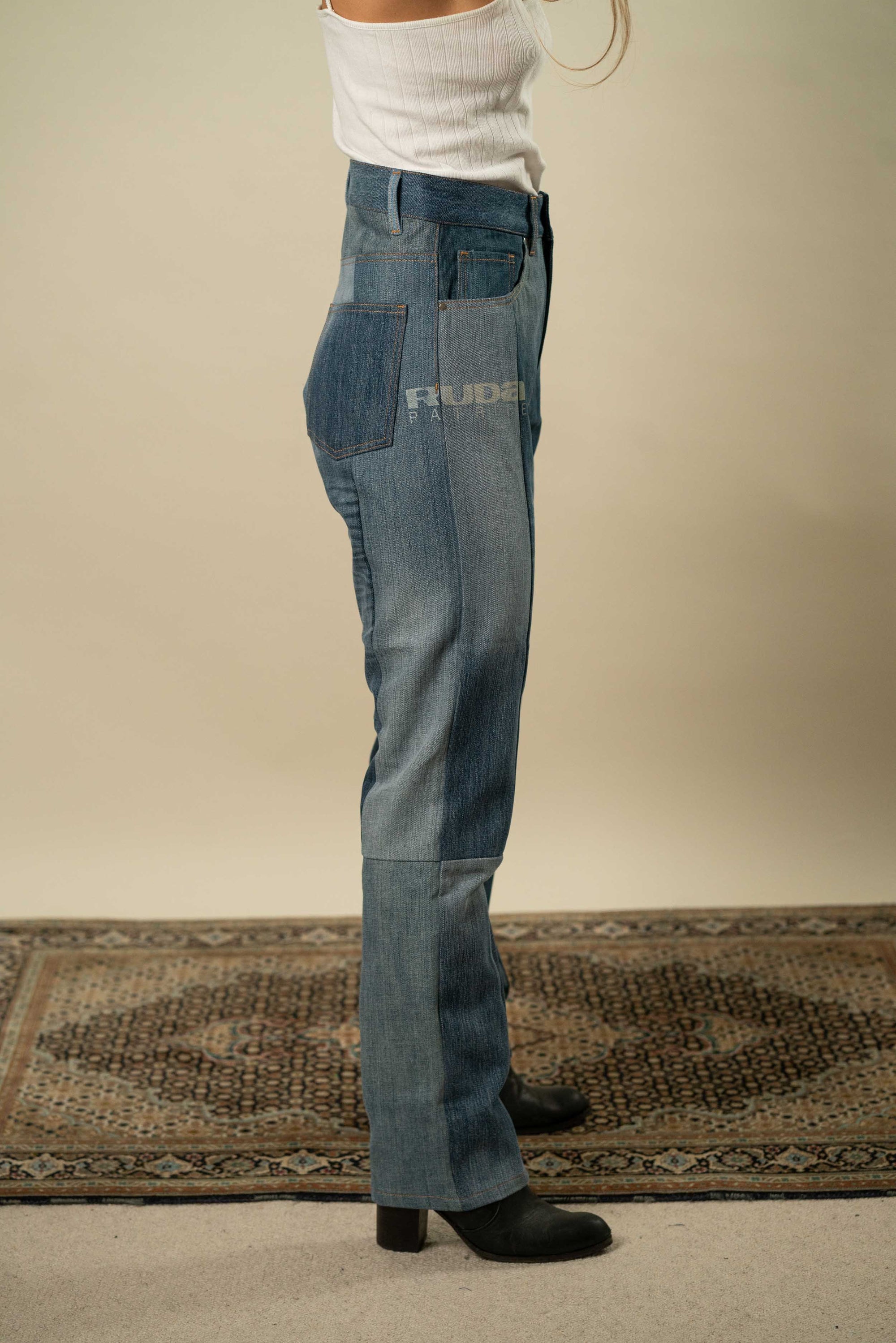 Upcycled Denim Jeans S #8