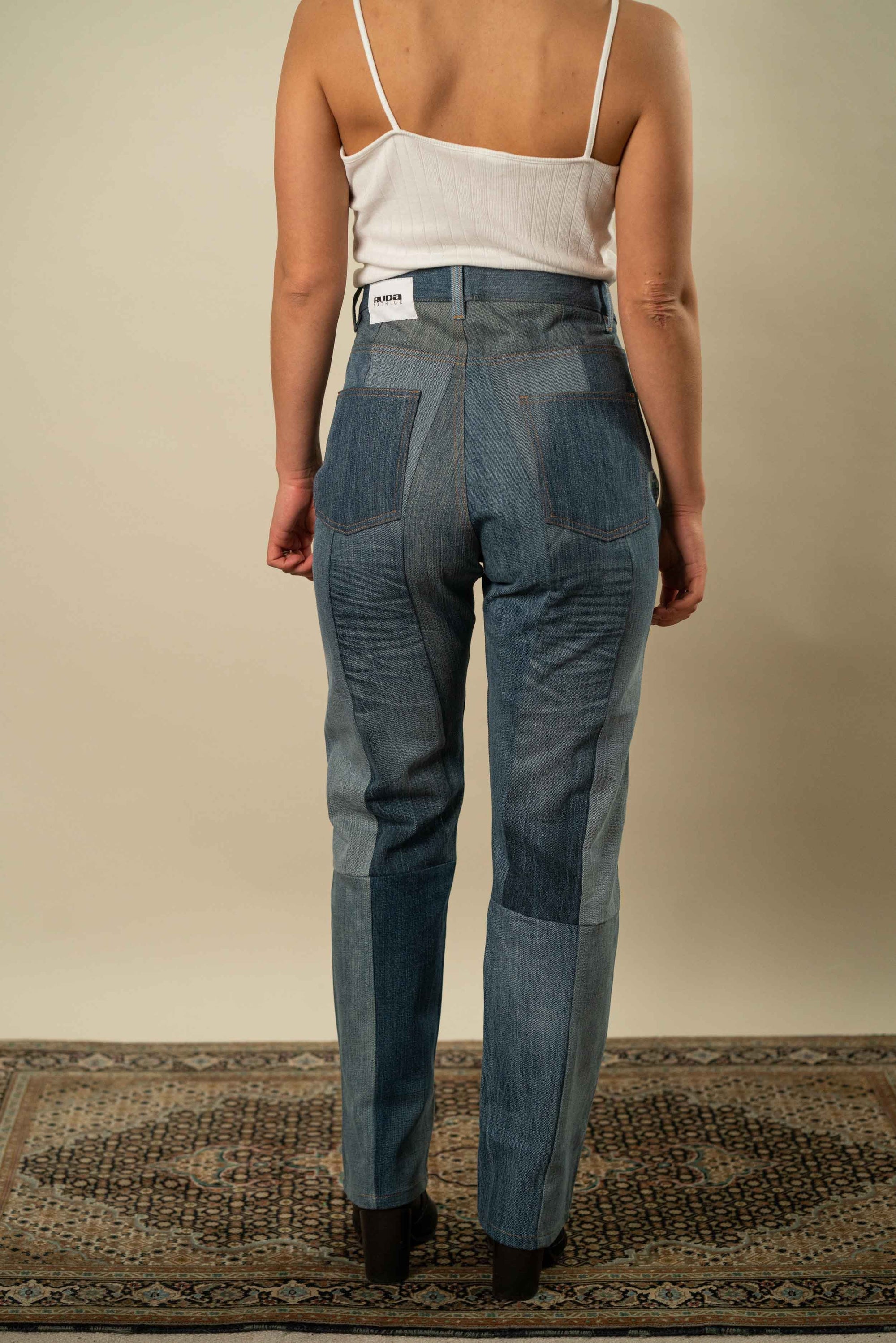 Upcycled Denim Jeans S #8