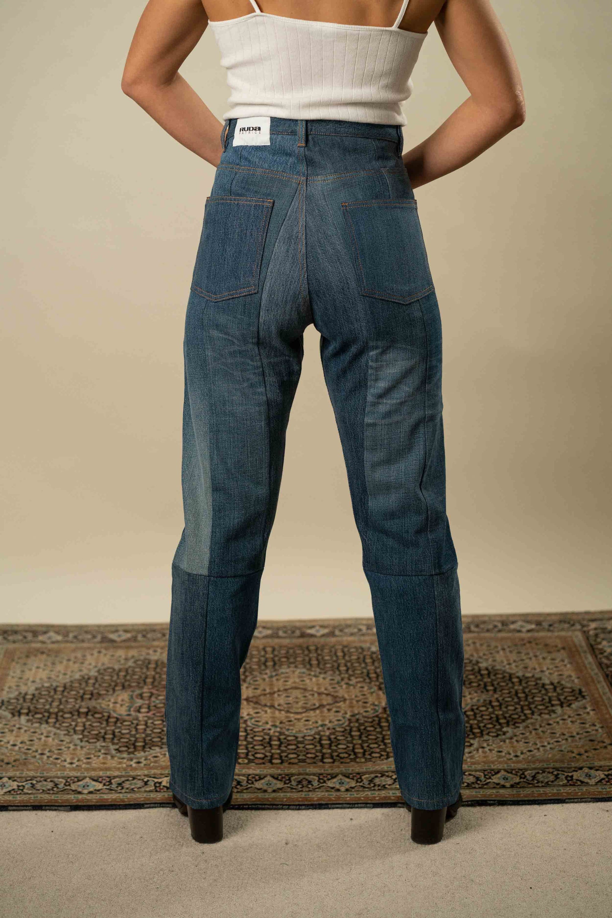 Upcycled Denim Jeans S #9