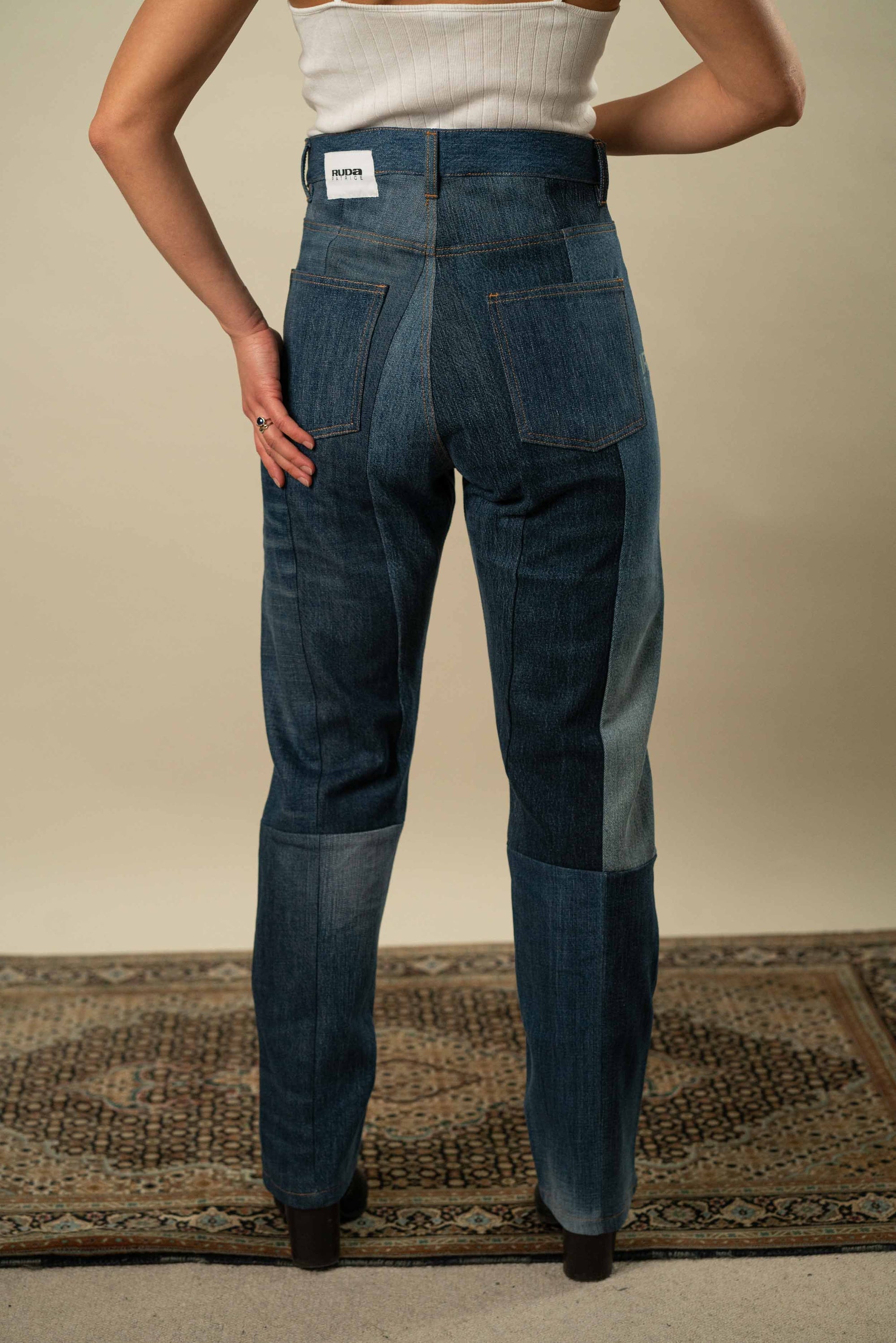 Upcycled Denim Jeans S #12