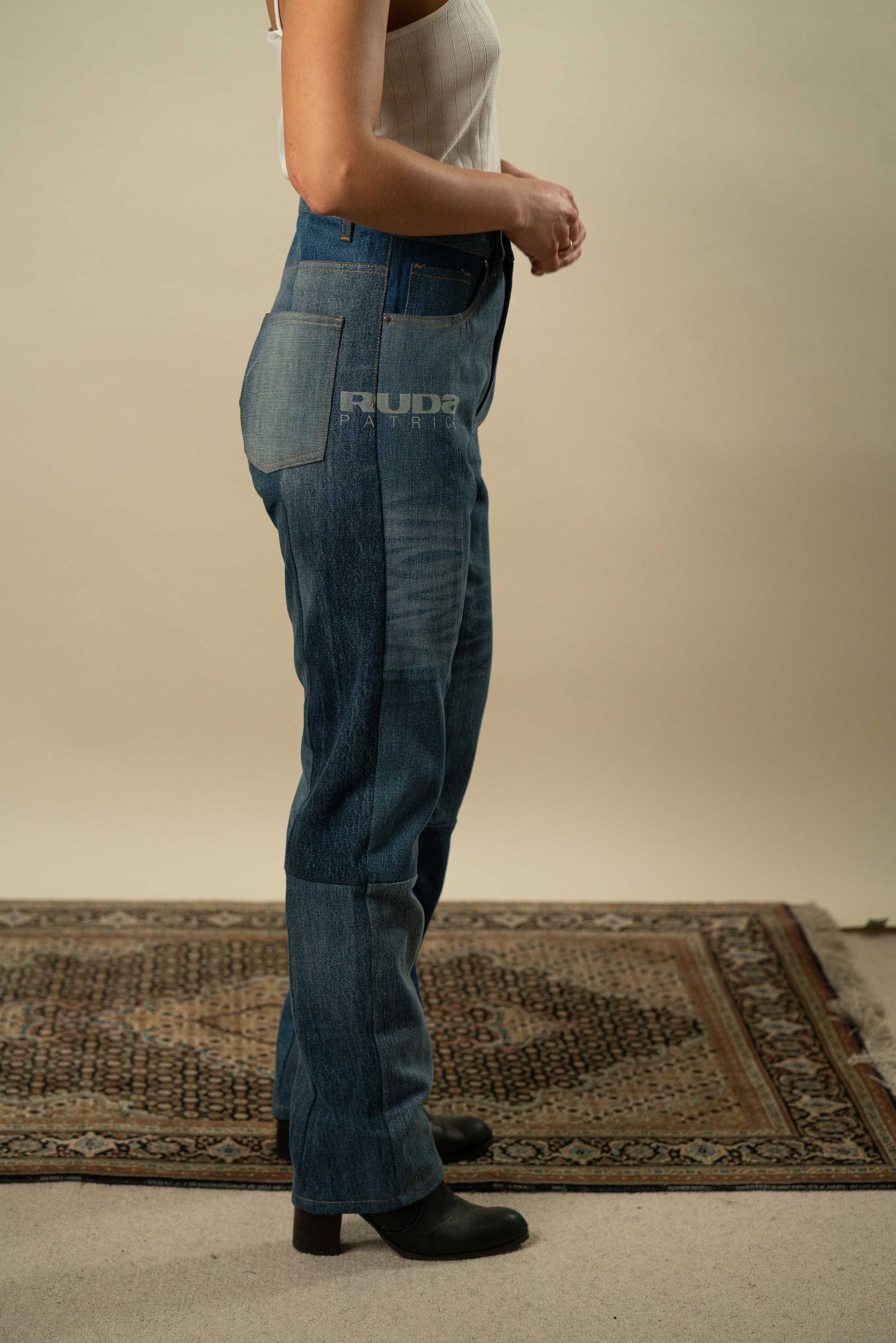 Upcycled Denim Jeans S #14