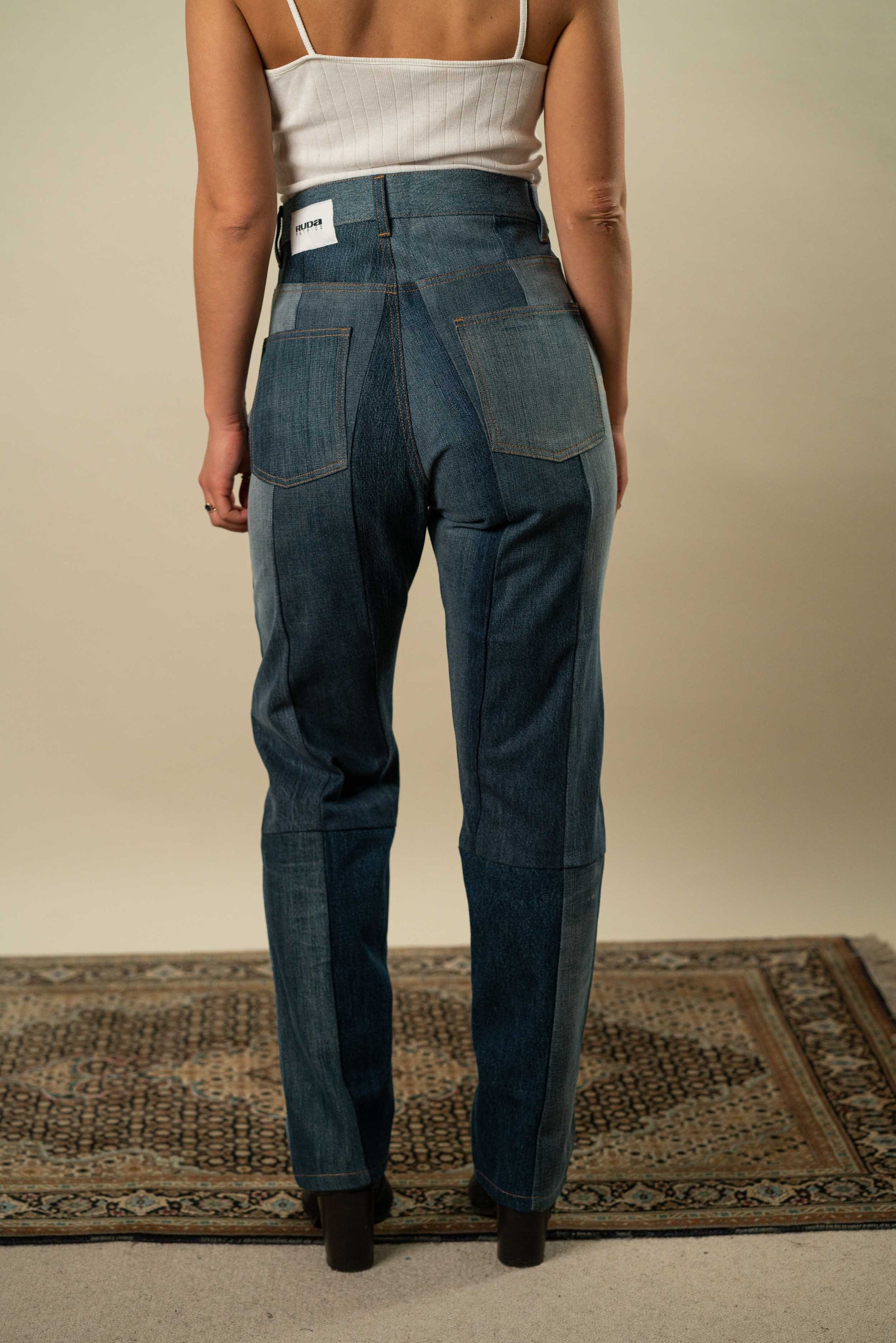 Upcycled Denim Jeans S #15