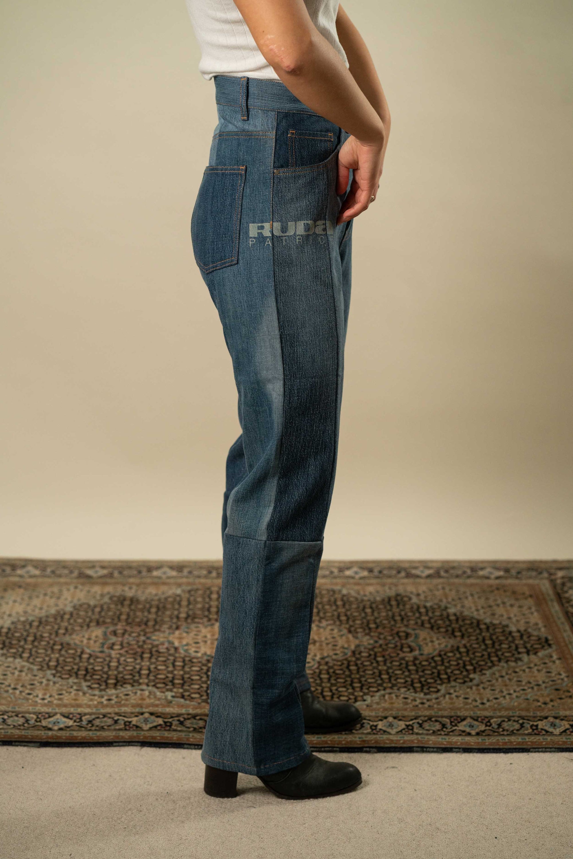 Upcycled Denim Jeans S #16