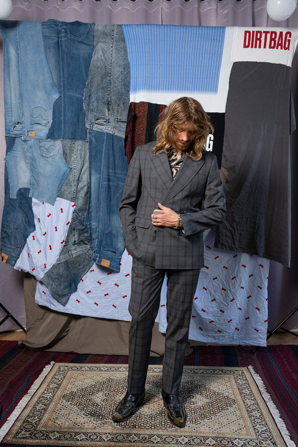 Suit Pants Grey Check