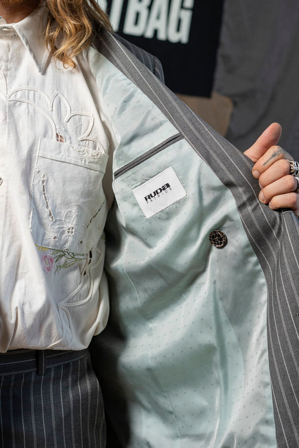 Suit Jacket Grey Stripe