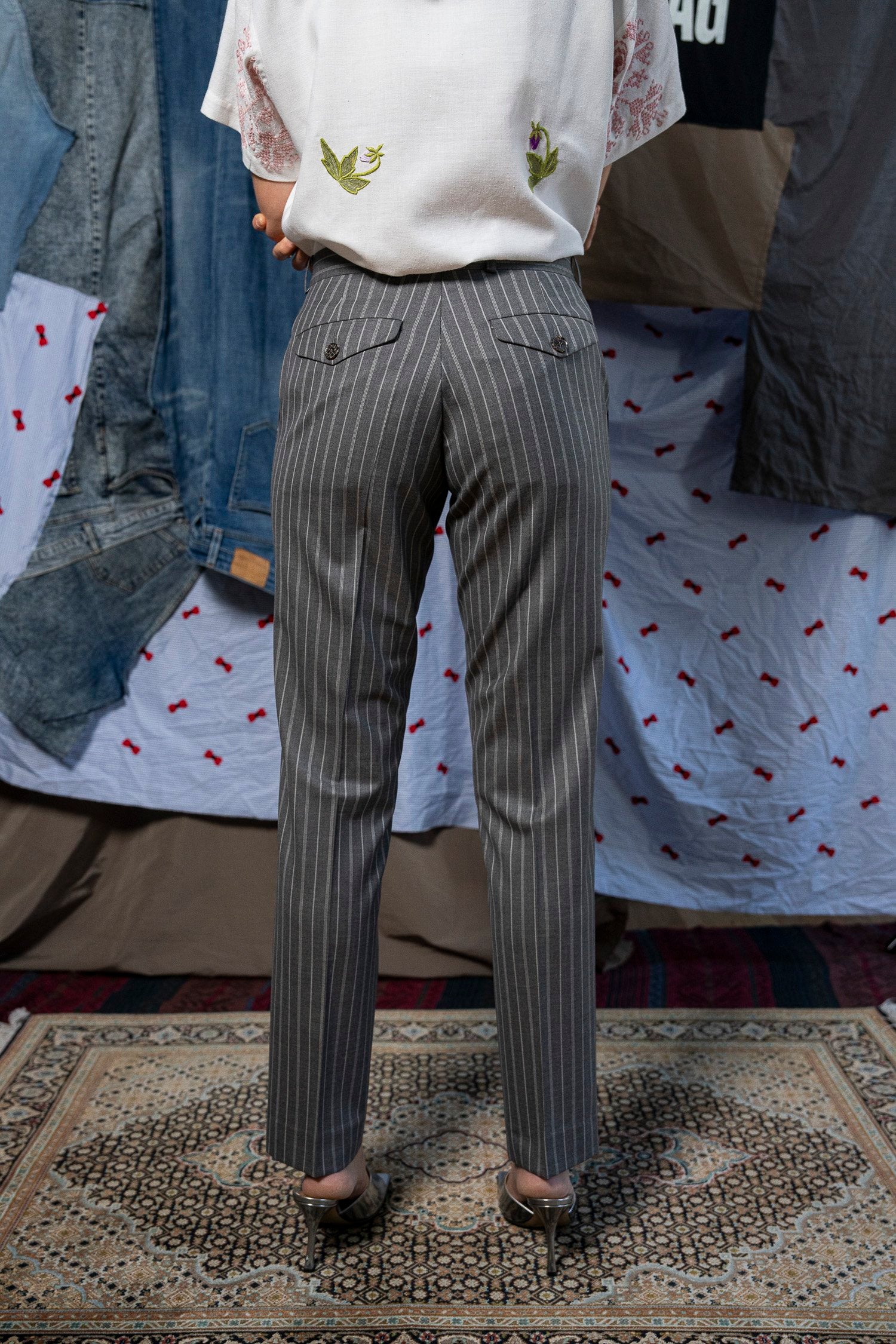 Suit Pants Grey Stripe