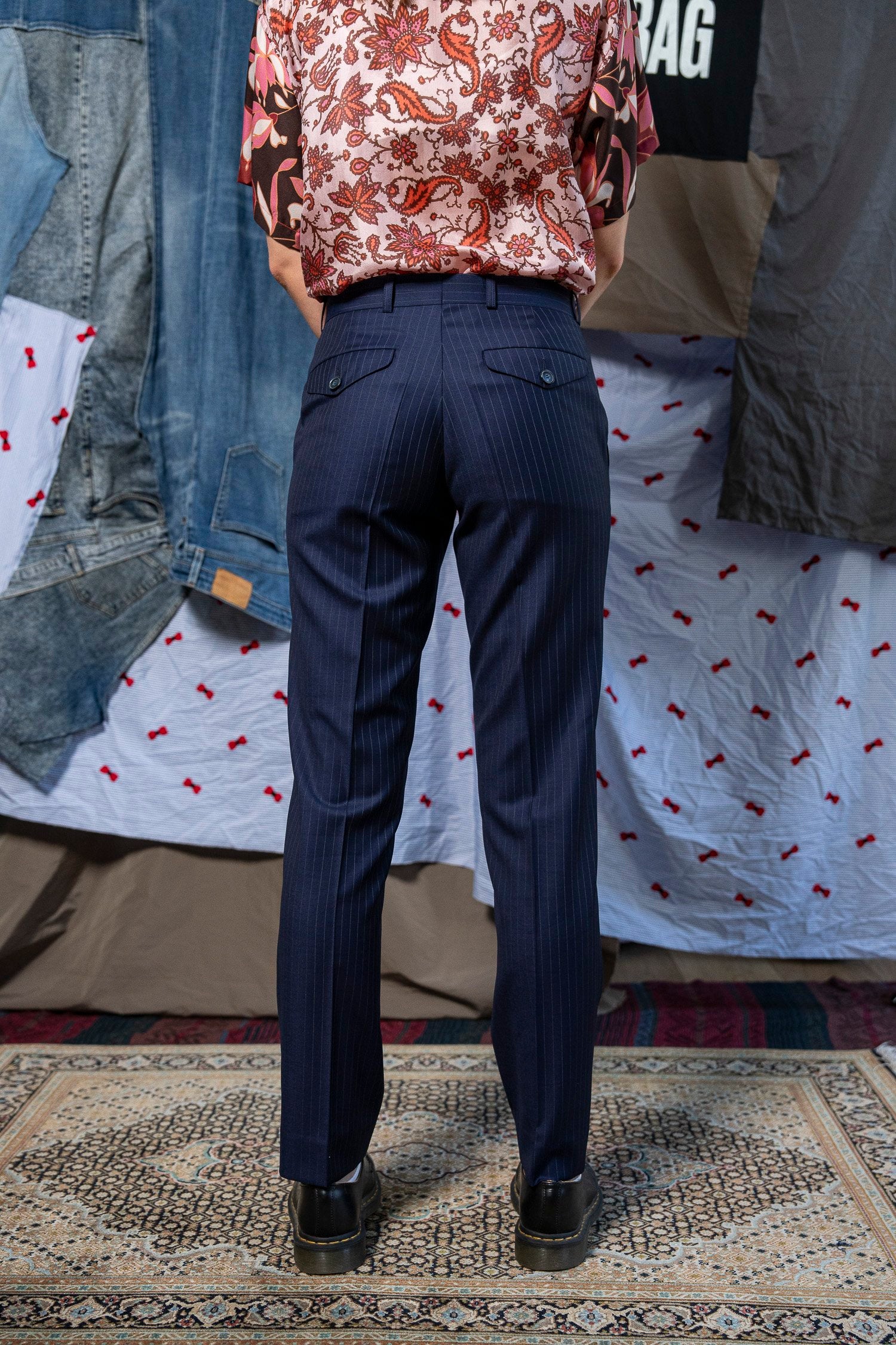 Suit Pants Navy Pinstripe